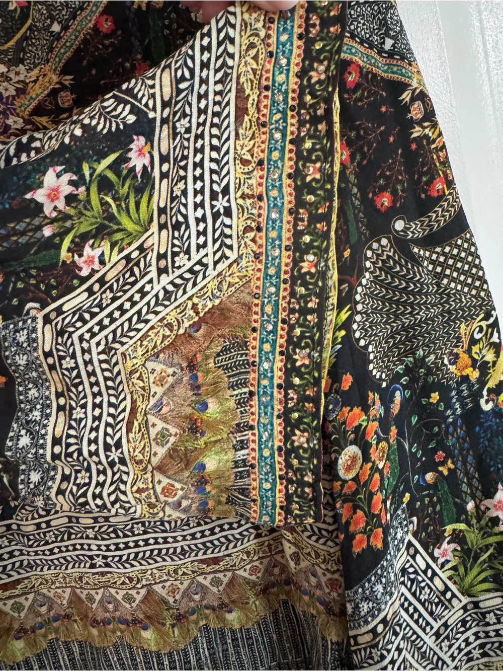 CAMILLA Mama Bakshi Silk Crystal Embellished Blouse Top Size S - Picture 5 of 15
